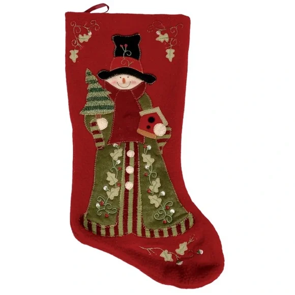 Christmas Stockings of 4 Handmade Stitching Looking Style Sz 8”x17” - Picture 2 of 8